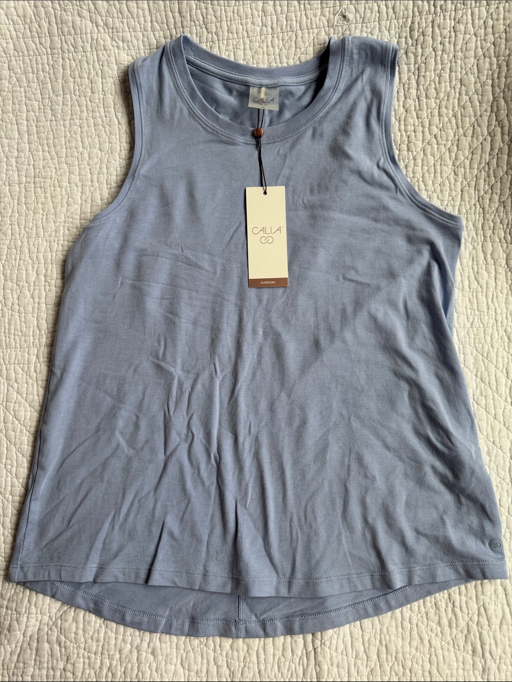 CALIA by Carrie Underwood Light Blue Ribbed Tank